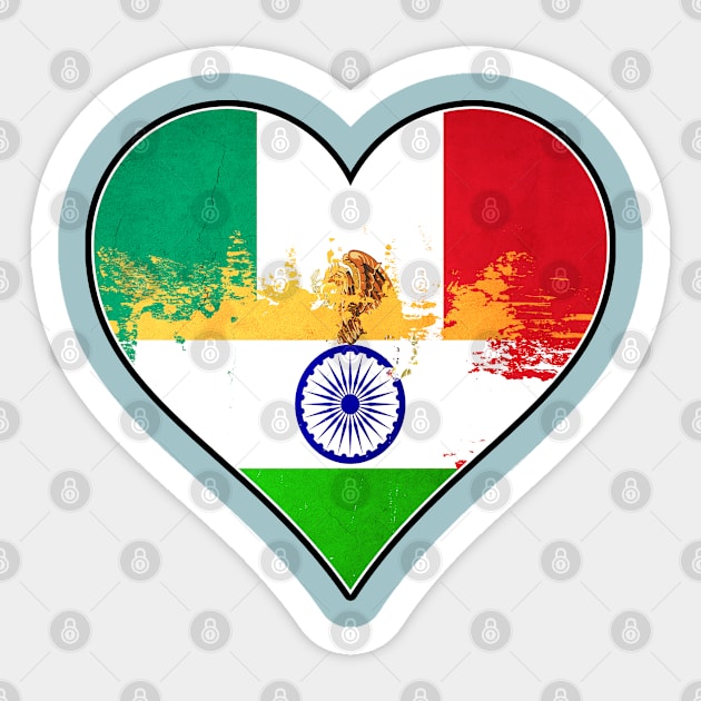 Mexican and Indian Heart Mix Heritage Flag Sticker by Just Rep It!!